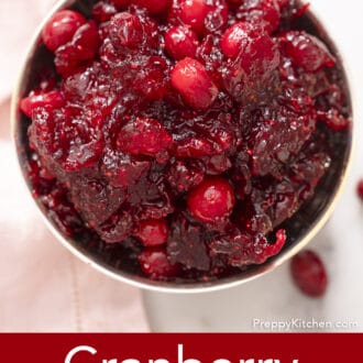 cranberry sauce in a bowl
