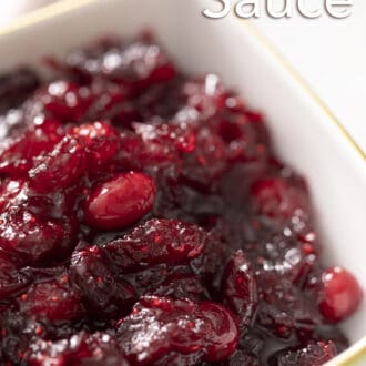 cranberry sauce in a square dish