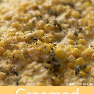 closeup of creamed corn
