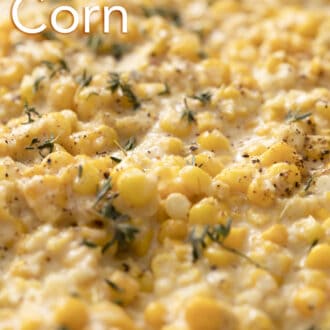 close up of creamed corn