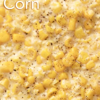 Closeup of creamed corn