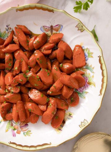 Glazed carrots sprinkled with minced parsley.