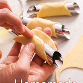 process photo of cannoli being made