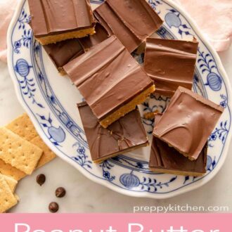 A pinterest graphic of peanut butter bars