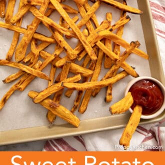 sweet potato fries on a sheet pan