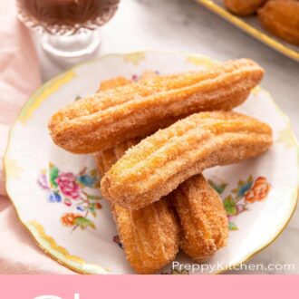 A pinterest graphic for homemade churros