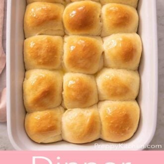 A pinterest graphic of dinner rolls