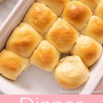 A pinterest graphic of dinner rolls