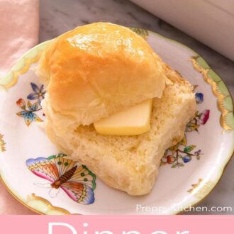 A pinterest graphic of dinner rolls