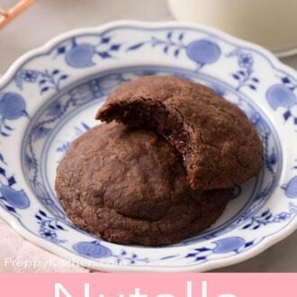 A pinterest graphic of Nutella cookies