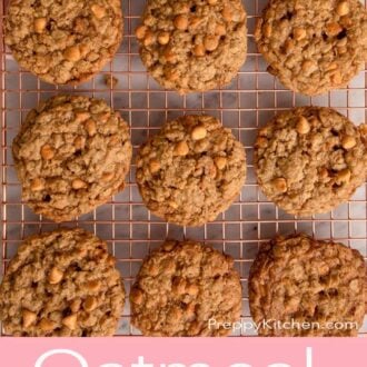 A pinterest graphic of oatmeal scotchies
