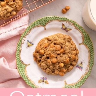 A pinterest graphic of oatmeal scotchies