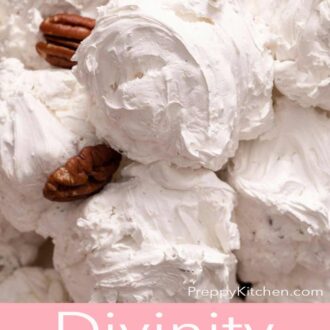 A pinterest graphic of Divinity candy