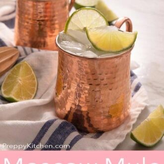 A Pinterest graphic for a Moscow Mule recipe