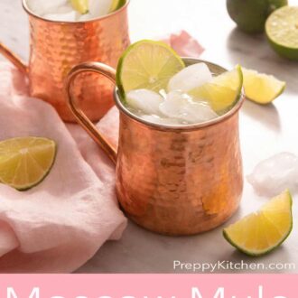 A Pinterest graphic for a Moscow Mule recipe