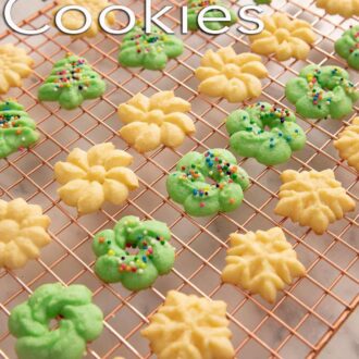 A pinterest graphic of spritz cookies