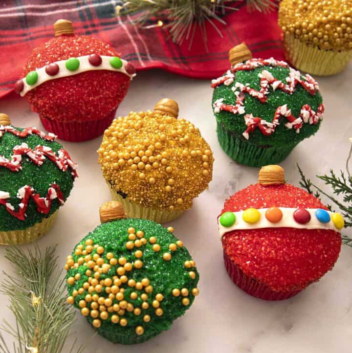 Christmas Ornament Cupcakes - Preppy Kitchen