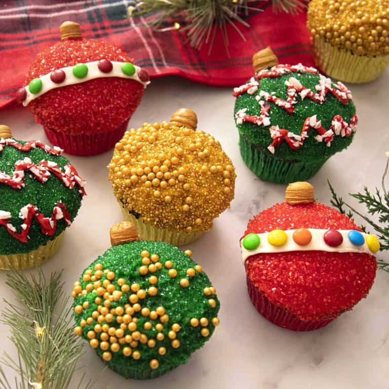 Christmas Ornament Cupcakes - Preppy Kitchen