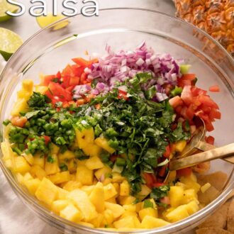 A pinterest graphic of pineapple salsa