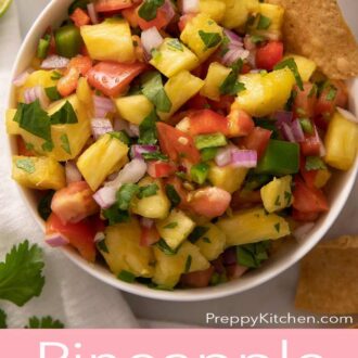 A pinterest graphic of pineapple salsa