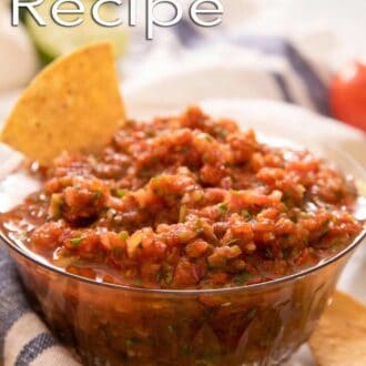 A Pinterest graphic of homemade salsa