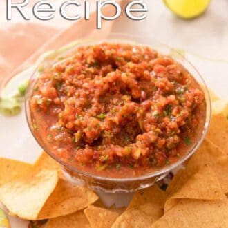 A Pinterest graphic of homemade salsa
