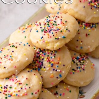 A pinterest graphic of ricotta cookies