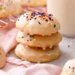 A close up of a stack of ricotta cookies