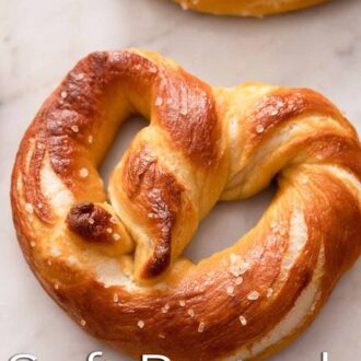 A pinterest graphic of soft pretzels