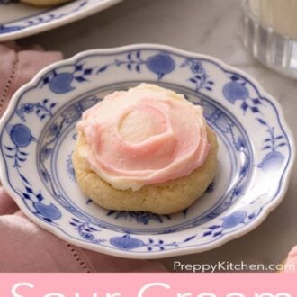 A pinterest graphic of sour cream cookies