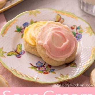 A pinterest graphic of sour cream cookies