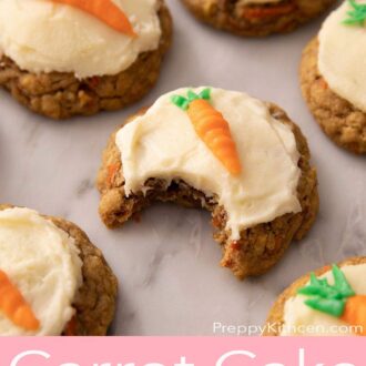 A pinterest graphic of carrot cake cookies