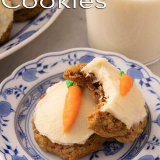 A pinterest graphic of carrot cake cookies