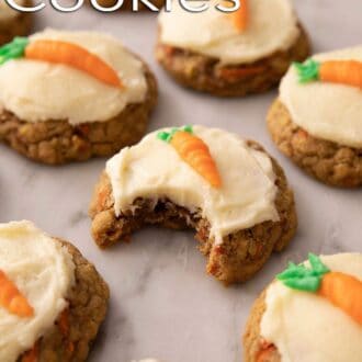 A pinterest graphic of carrot cake cookies