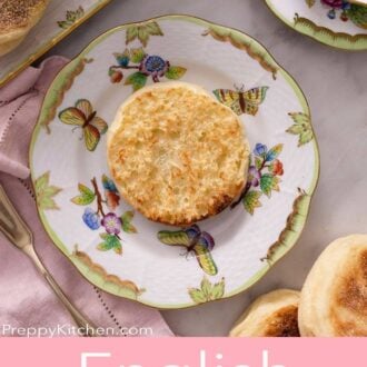 A pinterest graphic of English Muffins