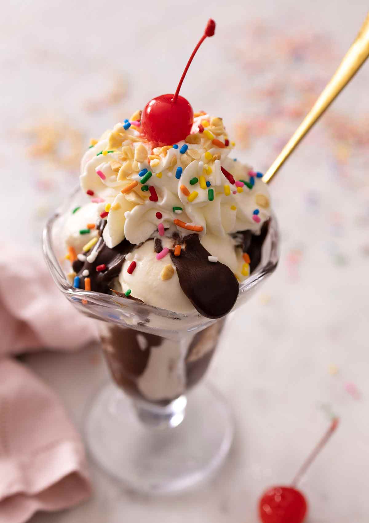 Chocolate Ice Cream Sundae A Chocolate Ice Cream Sundae In A Glass Chocolate Ice Cream Sundae A Chocolate Ice Cream Sundae In A Glass
