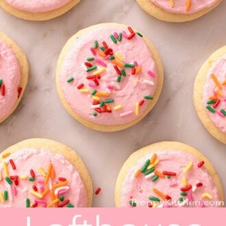 A pinterest graphic of Lofthouse cookies