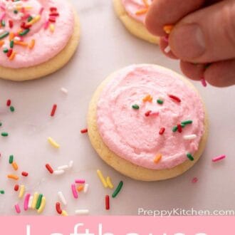 A pinterest graphic of Lofthouse cookies