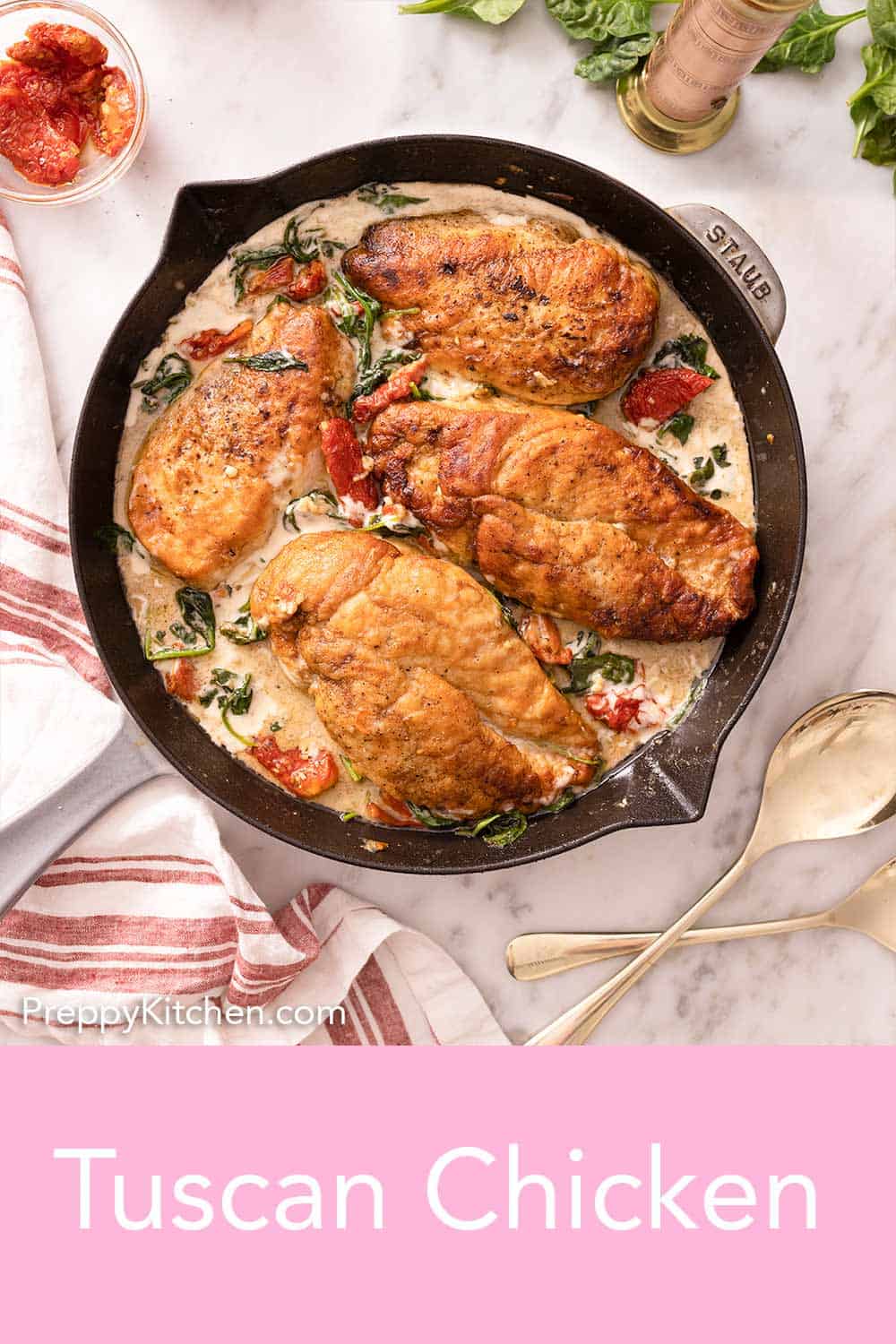 Creamy Tuscan Chicken Preppy Kitchen   Tuscan Chicken Pin 2 