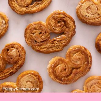 Pinterest graphic of palmiers laid in a single layer like a grid.
