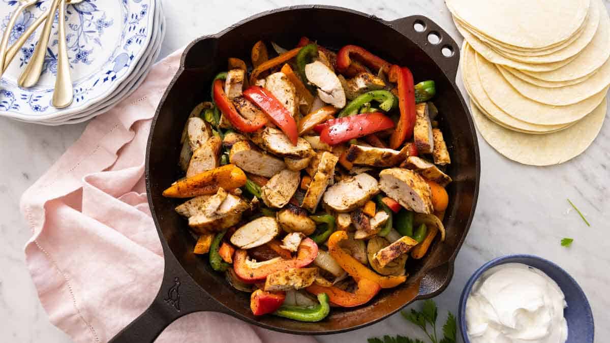 Skillet Chicken Fajitas - Primavera Kitchen