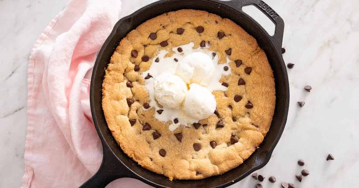 Coffee-Bourbon Skillet Cookie - Southern Cast Iron