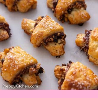 Pinterest graphic of multiple rugelach.