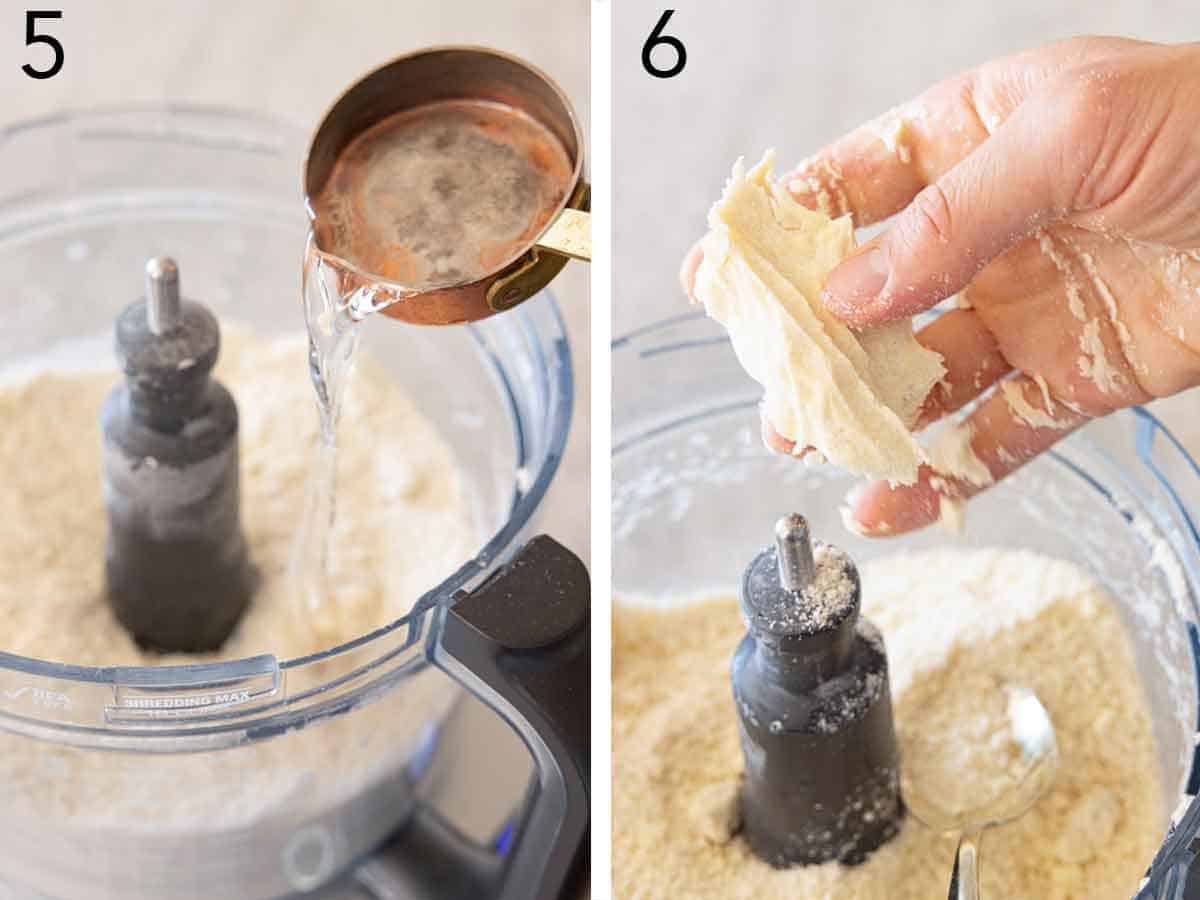 Set of two photos showing ice water and the mixture squeezed together.