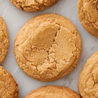 Overhead view of brown sugar cookies.