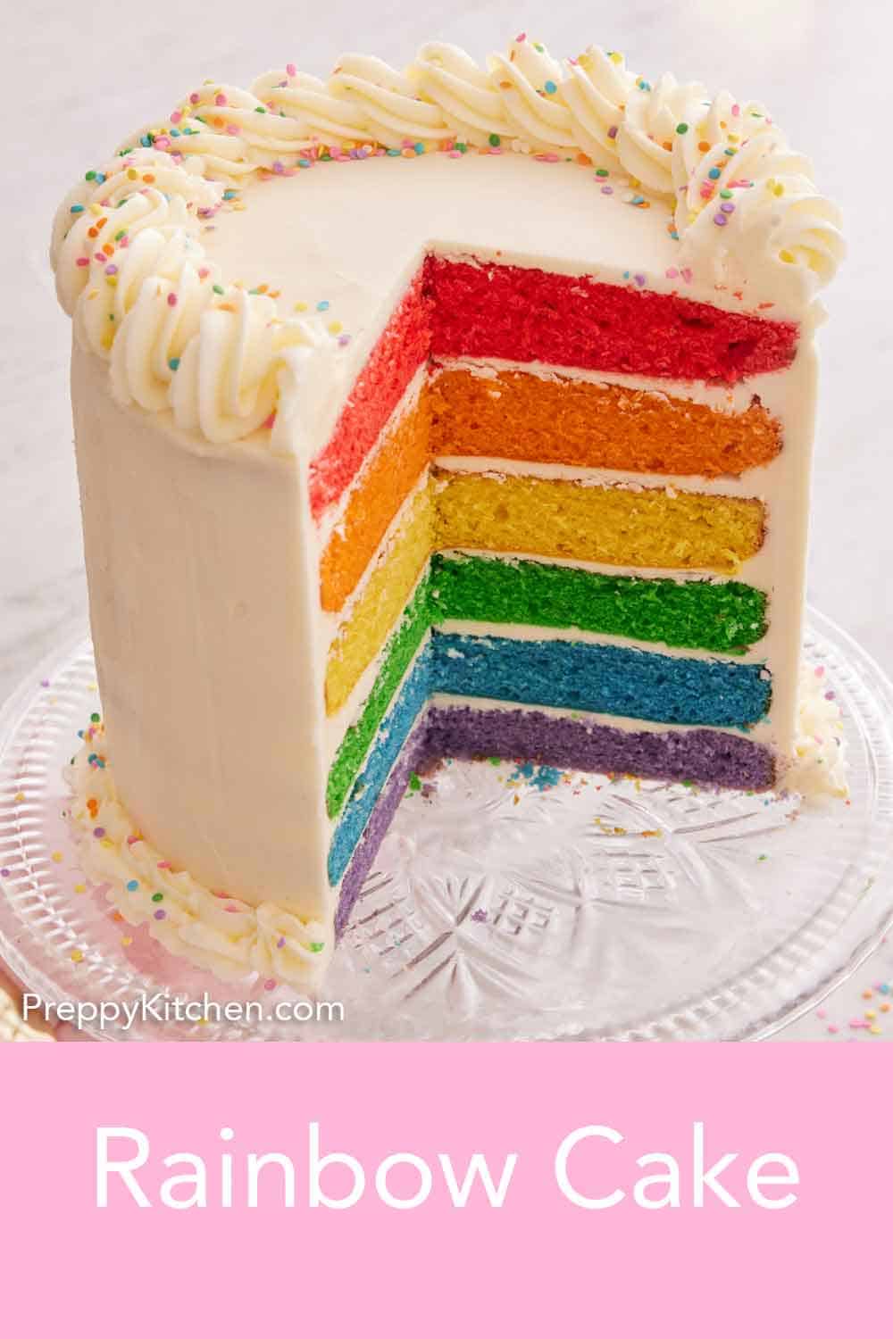 Rainbow Cake - Preppy Kitchen