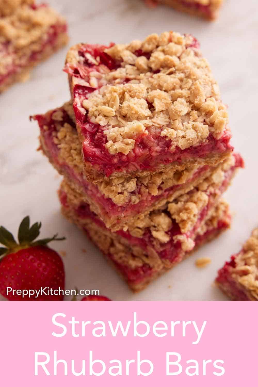 Strawberry Rhubarb Bars Preppy Kitchen