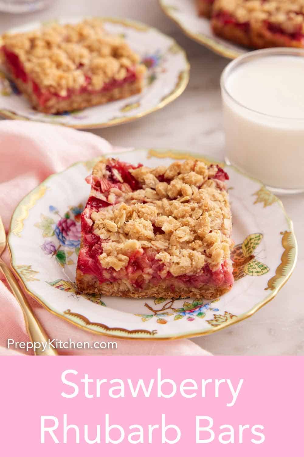 Strawberry Rhubarb Bars Preppy Kitchen
