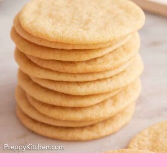 Pinterest graphic of a stack of tea cakes.