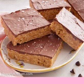 Pinterest graphic of a platter with a Special K bars.